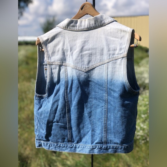 Forever 21 Two Tone Washed Denim Vest Retro Vintage - Picture 4 of 10